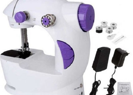 Ραπτομηχανή Mini SM-201A με πεντάλ, τροφοδοτικό και μικρά αξεσουάρ ραψίματος