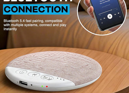 Ροζ συσκευή λευκού θορύβου με Bluetooth σύνδεση και θύρα Type-C
