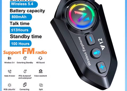 Μονάδα Moturgoo Y12 με πληροφορίες Bluetooth 5.4 μπαταρία 800mAh FM και RGB φωτισμό