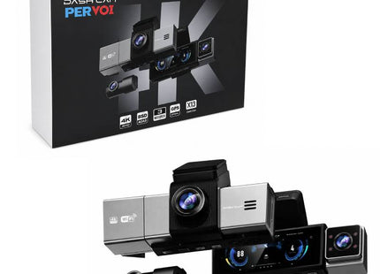 Κάμερα αυτοκινήτου PerVoi X13 με συσκευασία 4K WiFi GPS και τριπλή εγγραφή