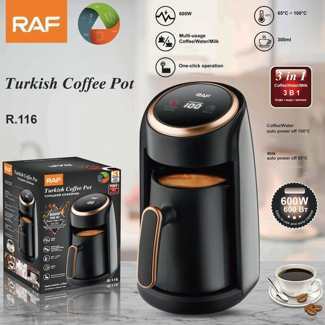 RAF R-116 Turkish Coffee Pot 600W 300ml με λειτουργίες coffee water milk