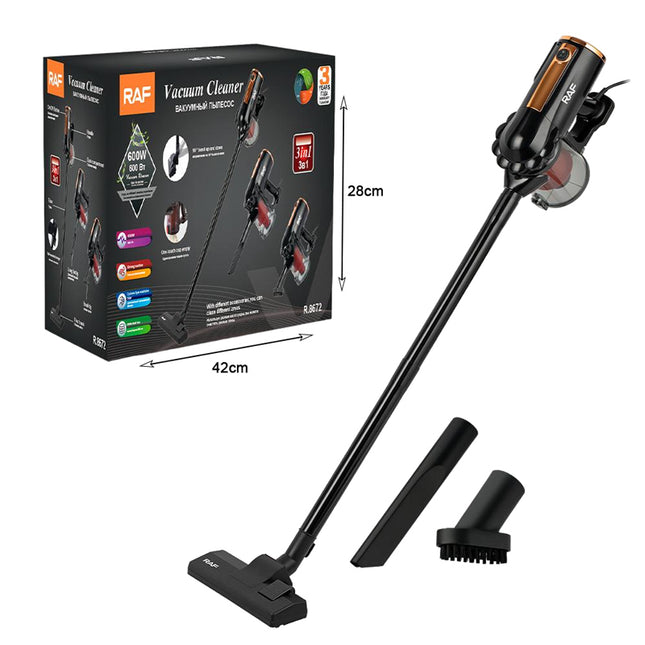 RAF R-8672 ηλεκτρική σκούπα stick 600W μαύρη με κουτί και εξαρτήματα