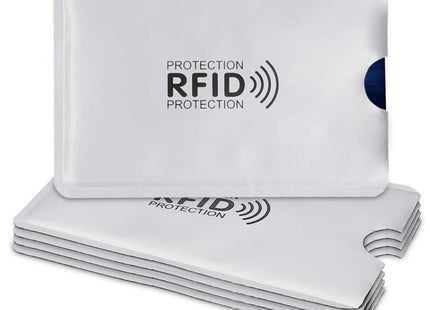 Σετ 10 αντικλεπτικών θηκών καρτών RFID σε ασημί χρώμα