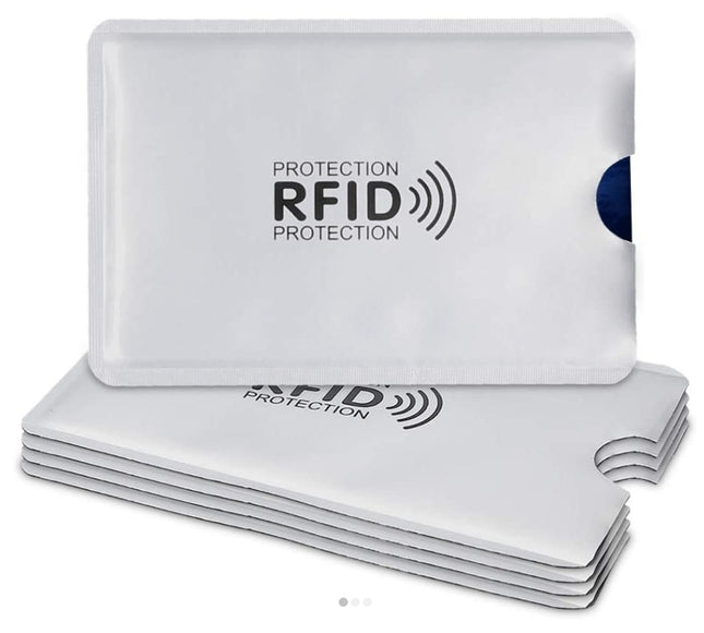 Σετ 10 αντικλεπτικών θηκών καρτών RFID σε ασημί χρώμα