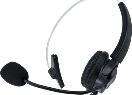 Μαύρο headset RJ9 με μικρόφωνο για συμβατά σταθερά τηλέφωνα