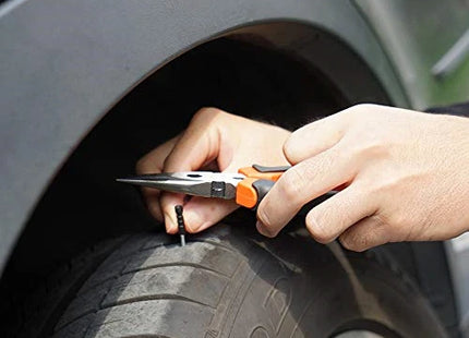 μεγάλο κιτ επισκευής tubeless ελαστικών σε βαλιτσάκι με εργαλεία, κορδόνια και εξαρτήματα