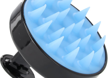 Πλάγια όψη Scalp Massager με μπλε μαλακές ακίδες και μαύρο σώμα