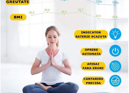 Smart ζυγαριά SIKS με ενδείξεις βάρους BMI και λειτουργίες εφαρμογής