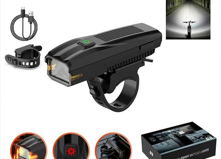 SX-04875 μπροστινό φως ποδηλάτου με βάση τιμονιού και καλώδιο φόρτισης