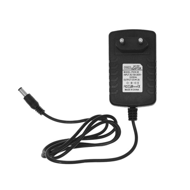 Treqa AC DC adaptor 12V 2A με ευρωπαϊκό φις και ετικέτα προδιαγραφών