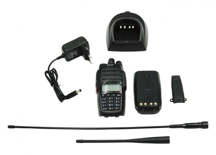 TYT TH-UV8000D πομποδέκτης με βάση φόρτισης, τροφοδοτικό, μπαταρία, κλιπ και κεραίες