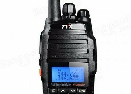 Μαύρος TYT TH-UV8000D πομποδέκτης με κεραία, μονόχρωμη οθόνη και πληκτρολόγιο