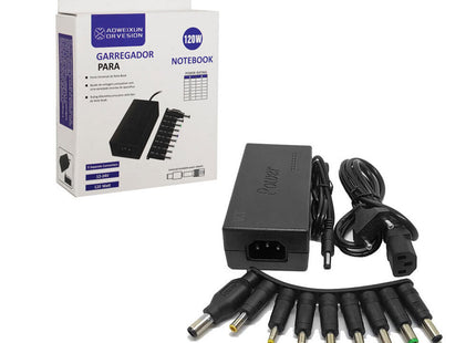 Universal φορτιστής laptop 120W με σετ βυσμάτων και συσκευασία