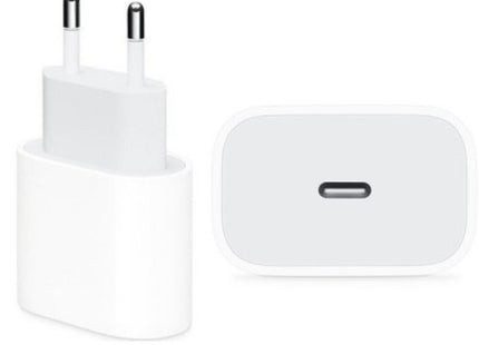 Λευκός φορτιστής USB-C 20W με ευρωπαϊκό βύσμα