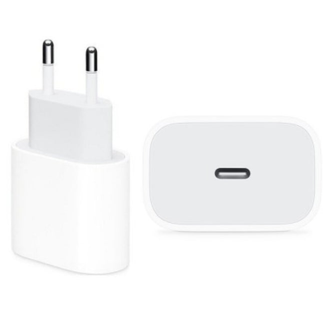 Λευκός φορτιστής USB-C 20W με ευρωπαϊκό βύσμα