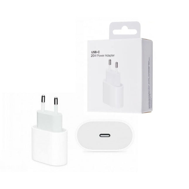 Συσκευασία φορτιστή USB-C 20W σε λευκό χρώμα