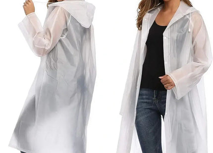 Αδιάβροχο poncho EVA λευκό One Size με κουκούλα και κορδόνι
