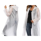 Αδιάβροχο poncho EVA λευκό One Size με κουκούλα και κορδόνι