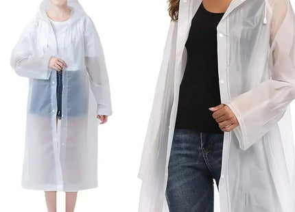 Λευκό αδιάβροχο poncho 68x120cm για βροχή και ταξίδια