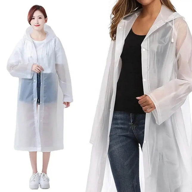 Λευκό αδιάβροχο poncho 68x120cm για βροχή και ταξίδια