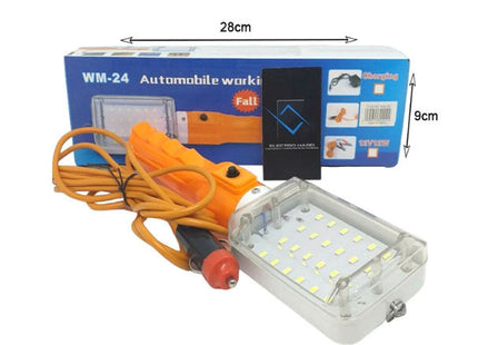 Λάμπα εργασίας LED WM-24 με καλώδιο 12V και συσκευασία προϊόντος